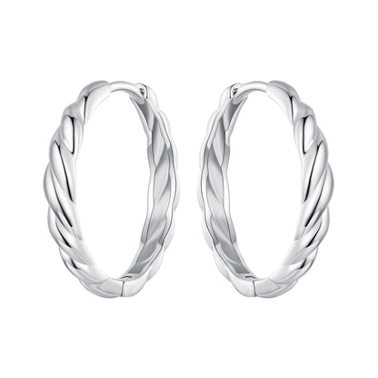 925 Sterling Silver Plated White Gold Earrings for Women - Size 11*3mm  DestGlow