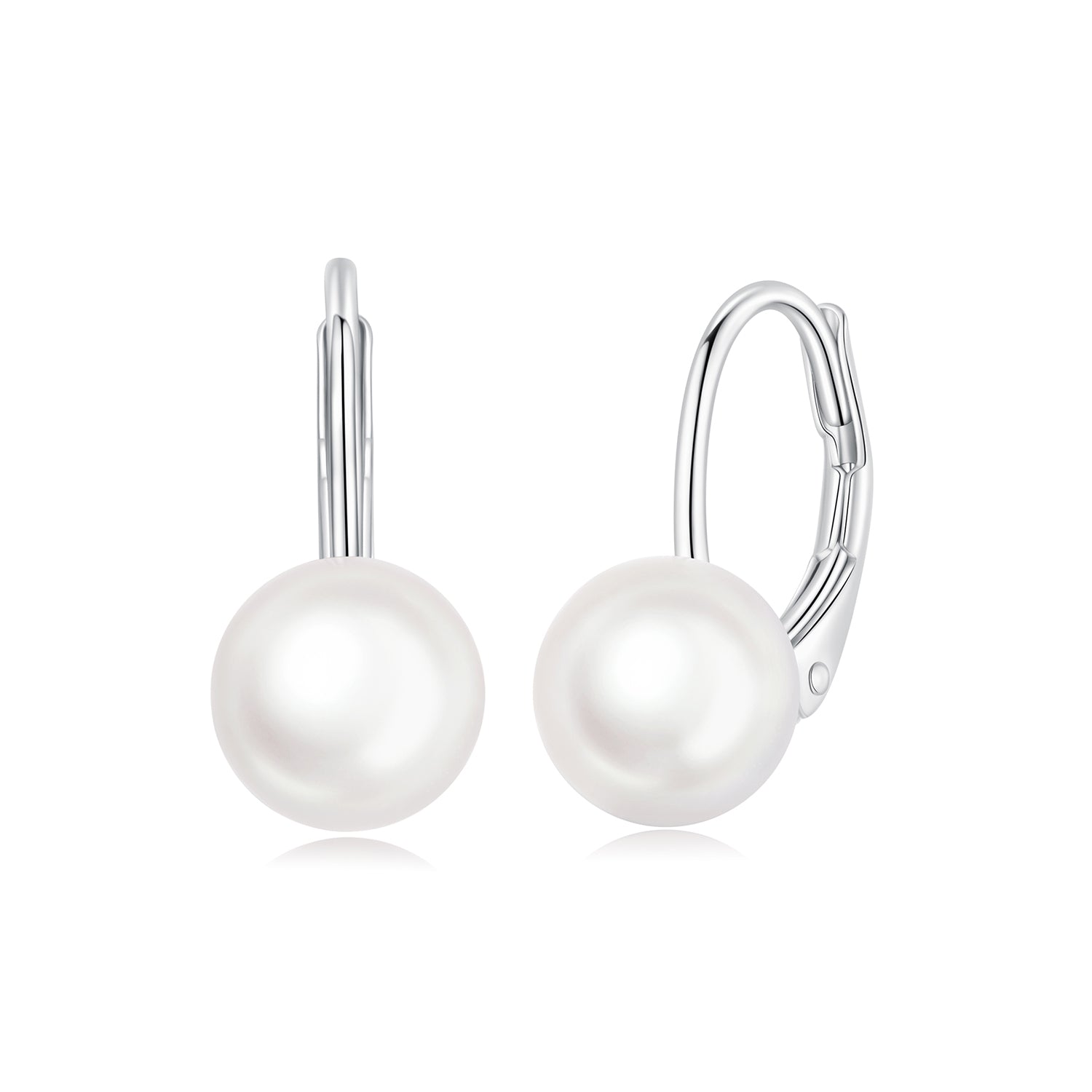 925 Sterling Silver White Gold Plated Freshwater Pearl Earrings for Women  DestGlow