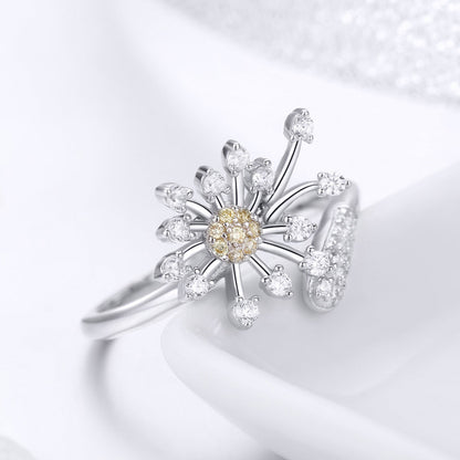 925 Sterling Silver Ring with Plated Platinum and Pavé Setting CZ by Bids.com