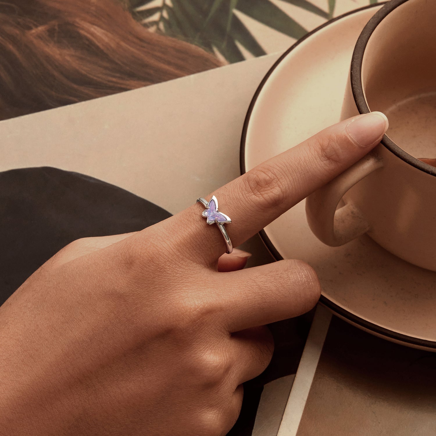 925 Sterling Silver Transparent Glass Pendant Rings for Women  DestGlow