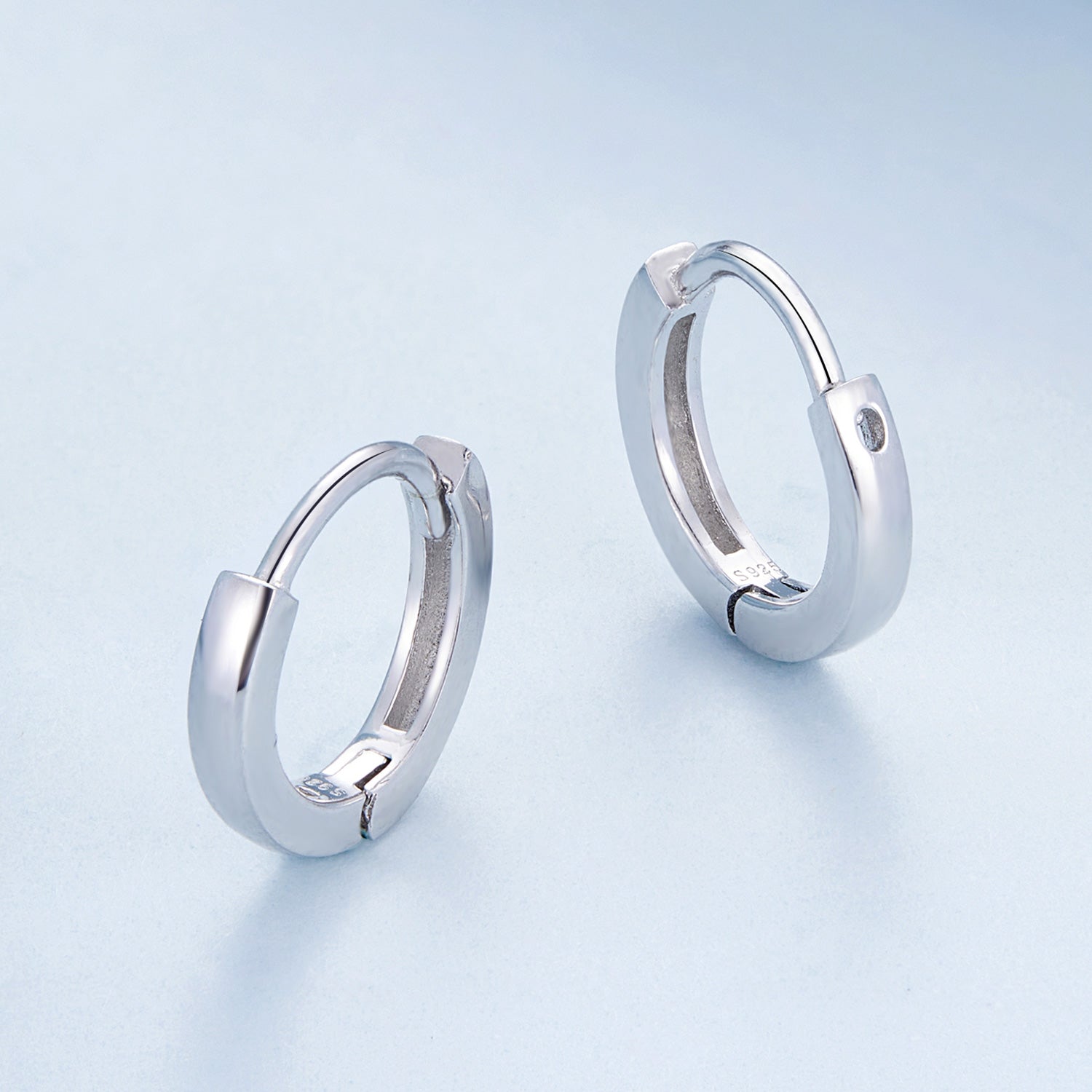925 Sterling Silver Earrings for Women - Style A, 1.1x0.2cm, Platinum Plated  DestGlow