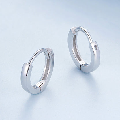925 Sterling Silver Earrings for Women - Style A, 1.1x0.2cm, Platinum Plated  DestGlow