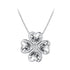 S925 Sterling Silver Pendant Necklace with Pavé Setting CZ in Platinum for Women  DestGlow