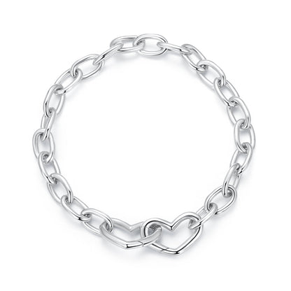 925 Sterling Silver Plated White Gold 19.0 cm Bracelet  DestGlow