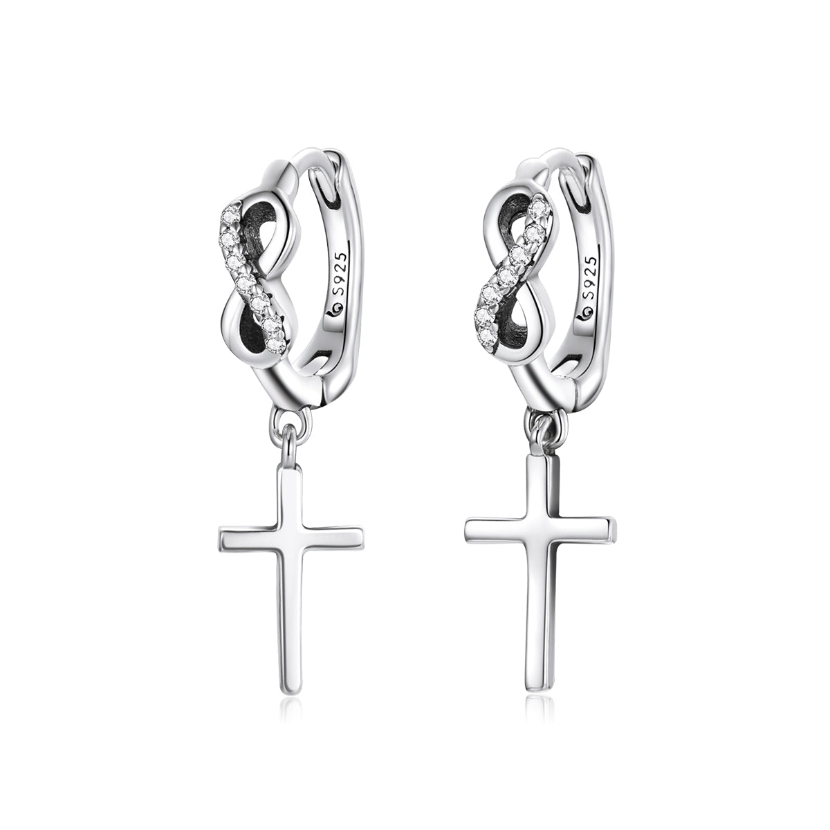 925 Sterling Silver Earrings with Pavé Setting CZ in Oxidized Finish  DestGlow