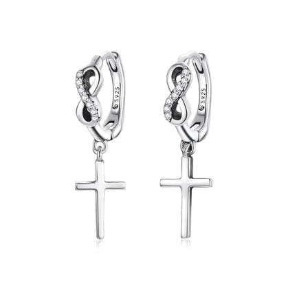 925 Sterling Silver Earrings with Pavé Setting CZ in Oxidized Finish  DestGlow