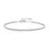 925 Sterling Silver Pavé Setting Bracelet with CZ for Women - Adjustable 18+5cm  DestGlow