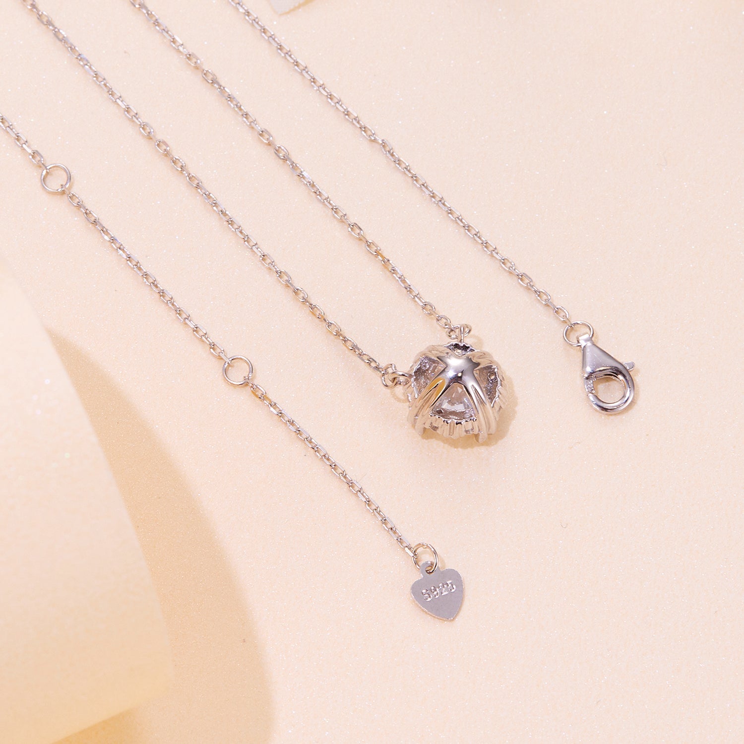 925 Sterling Silver Moissanite 1.0 Carat Necklace with Pavé Setting for Women  DestGlow