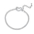 925 Sterling Silver Plated White Gold Bracelet - Adjustable 17+5cm  DestGlow