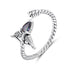 925 Sterling Silver Oxidized Glass Ring  DestGlow