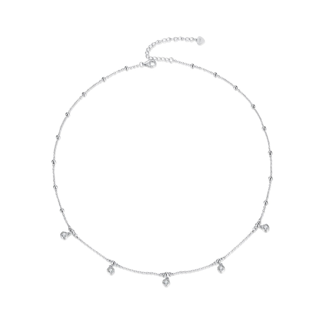 925 Sterling Silver 3mm Moissanite Necklace for Women  DestGlow