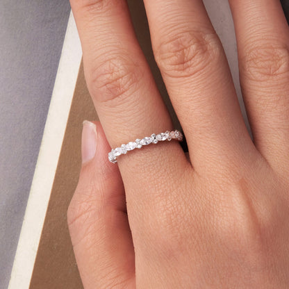 925 Sterling Silver White Gold Plated 0.26cm CZ Ring Size 6.0 for Women  DestGlow