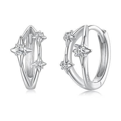 925 Sterling Silver Earrings with Pavé Setting CZ in White Gold for Women  DestGlow