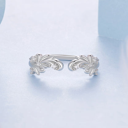 925 Sterling Silver White Gold Plated Ring with Pavé Setting CZ for Women  DestGlow