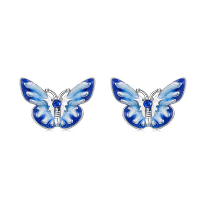 925 Sterling Silver Enamel Pavé Cz Earrings for Women