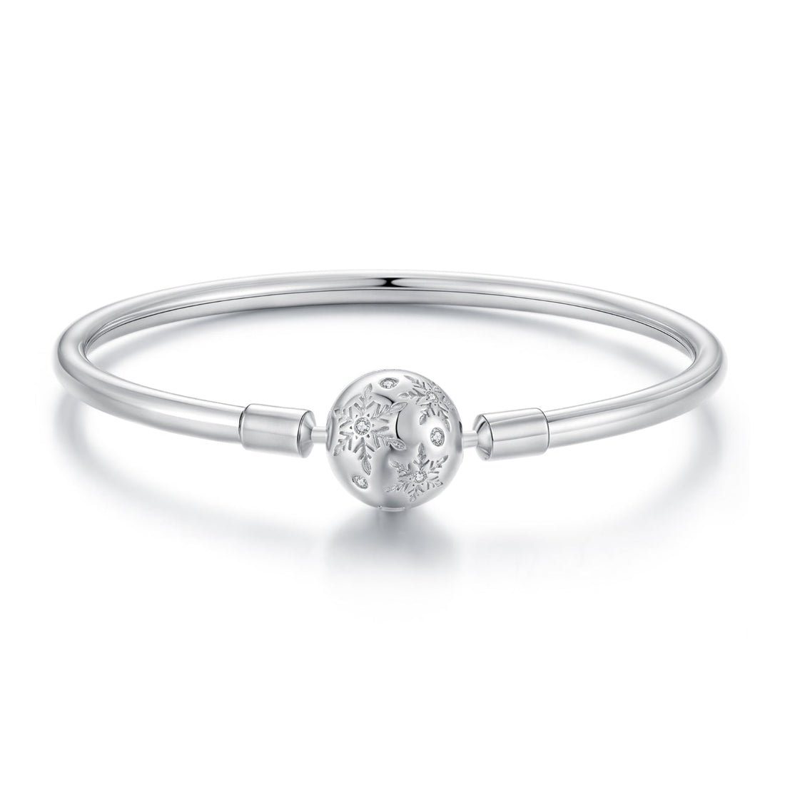 925 Sterling Silver Pavé Setting CZ Bracelet with White Gold Plating for Women - Size 17.0  DestGlow
