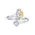 925 Sterling Silver White Gold Plated Ring with CZ - 3mm  DestGlow