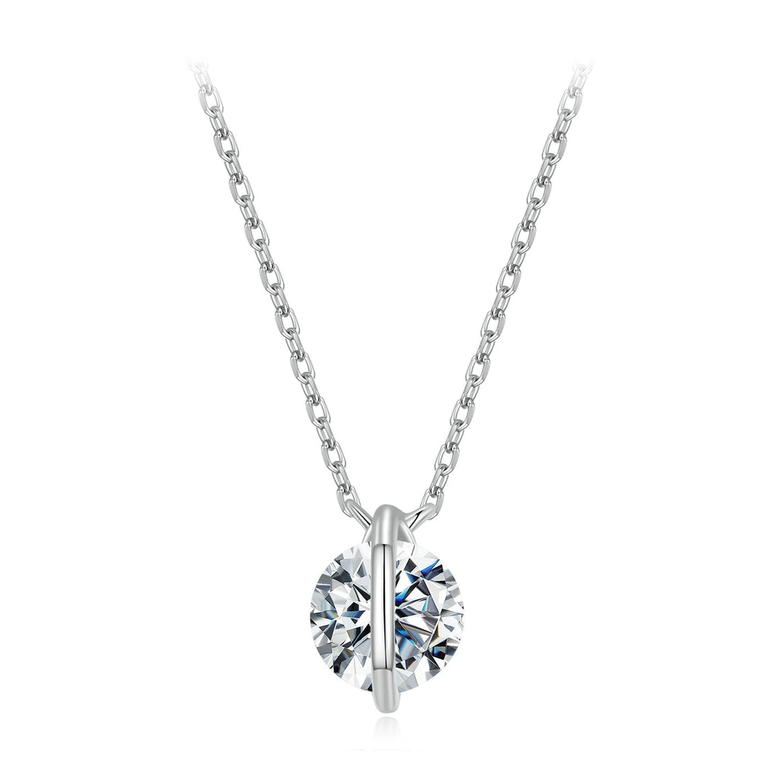 925 Sterling Silver 0.65 Carat Genuine Moissanite Necklace for Women  DestGlow