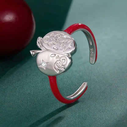 925 Sterling Silver Enamel Pavé CZ Ring for Women Size 1.3 cm  DestGlow