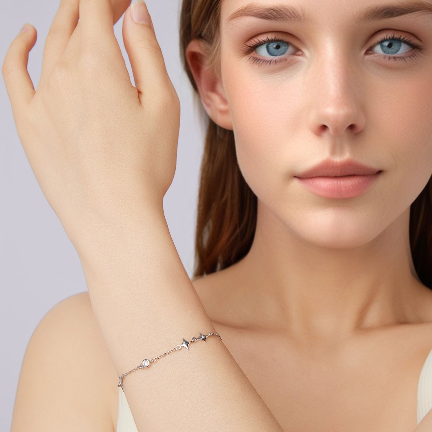 925 Sterling Silver 15+6cm Pavé Setting CZ Bracelet for Women  DestGlow