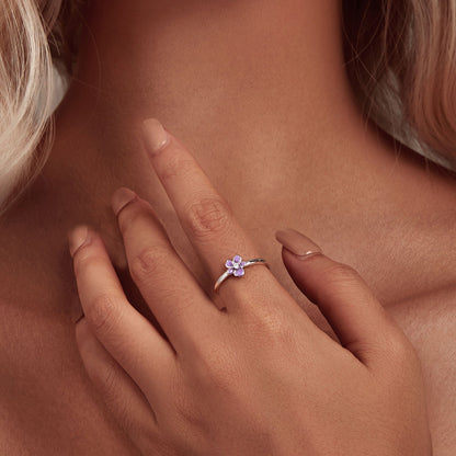 S925 Sterling Silver Enamel Plated Platinum Ring  DestGlow