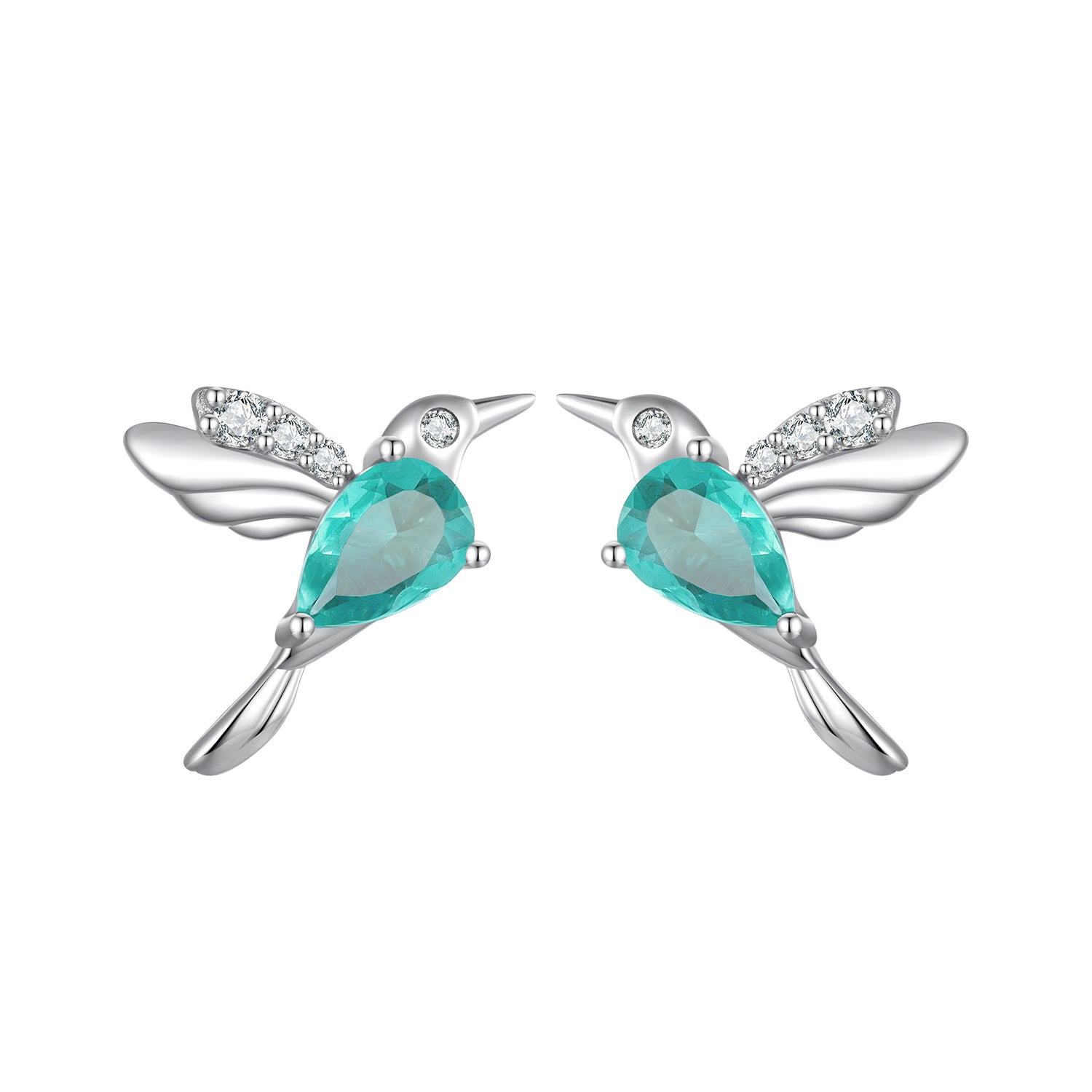 925 Sterling Silver Transparent Glass Earrings with CZ for Women  DestGlow