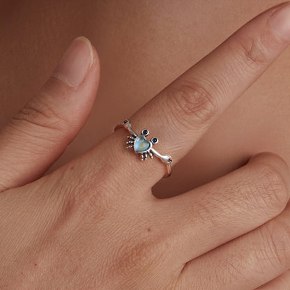 925 Sterling Silver Moonstone and Synthetic Spinel Ring for Women  DestGlow