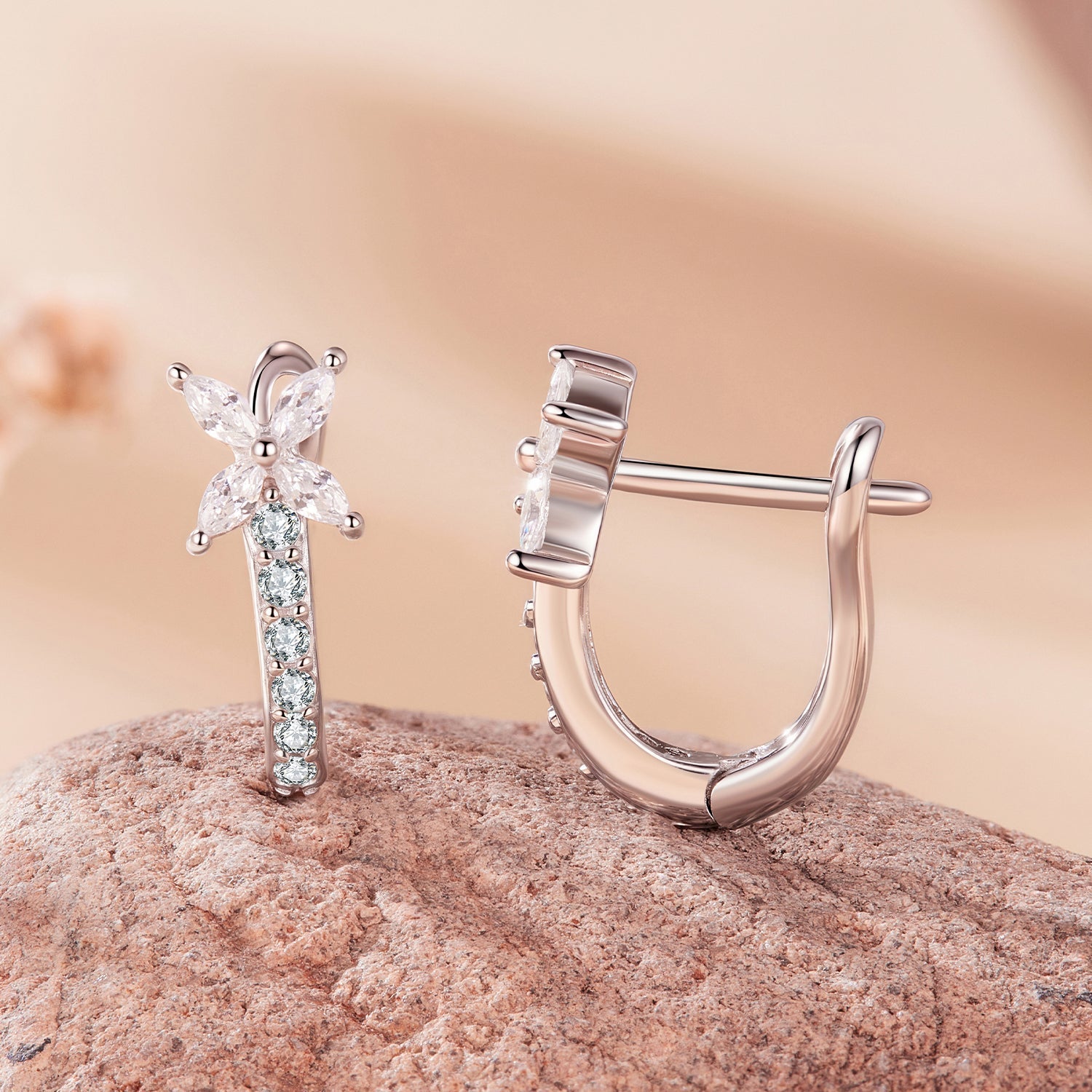 925 Sterling Silver White Gold Plated CZ Earrings for Women  DestGlow