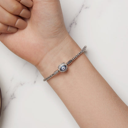 925 Sterling Silver Pavé Setting CZ 17.0 cm Oxidized Silver Bracelet for Women  DestGlow
