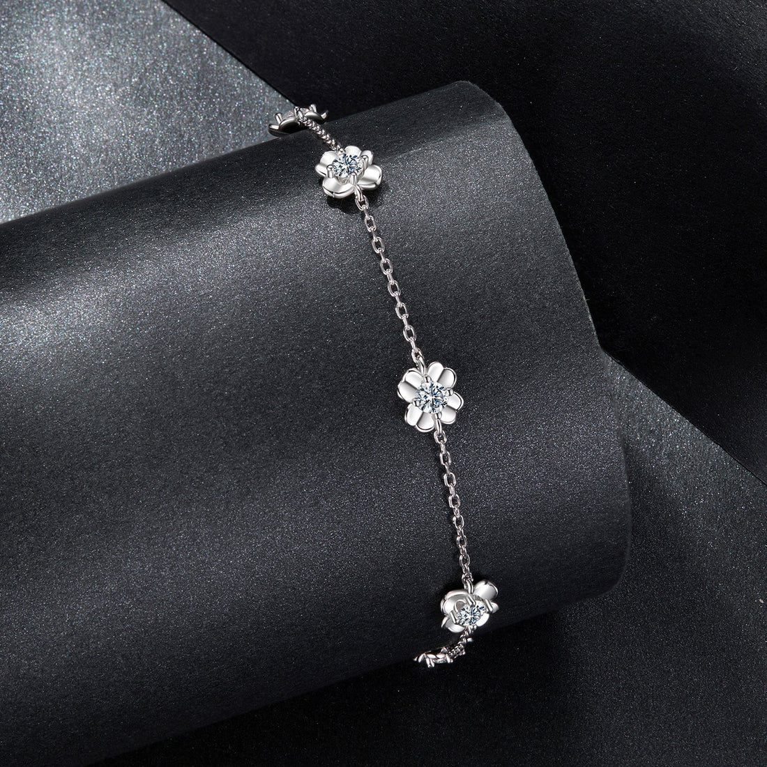 925 Sterling Silver 0.1 Carat Moissanite Bracelet for Women  DestGlow
