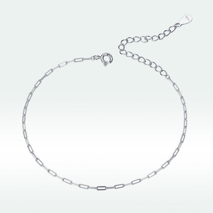 925 Sterling Silver &amp; Plated Platinum Bracelet - 17+5cm Length