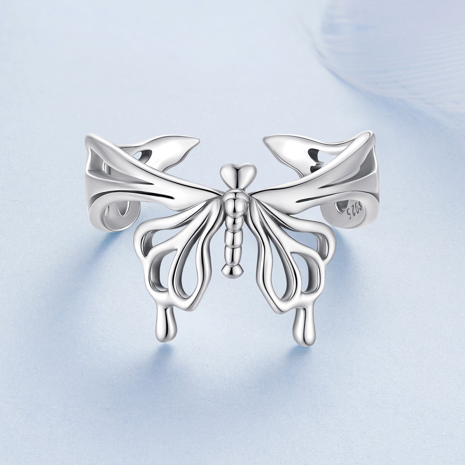 925 Sterling Silver Oxidized Silver 0.2-1.3 cm Adjustable Ring  DestGlow