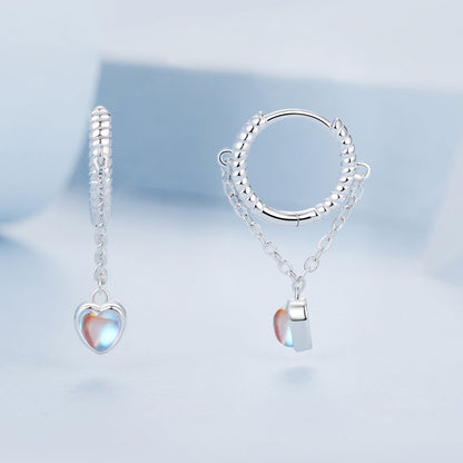 925 Sterling Silver White Gold Plated Moonstone Earrings 23x5mm for Women  DestGlow