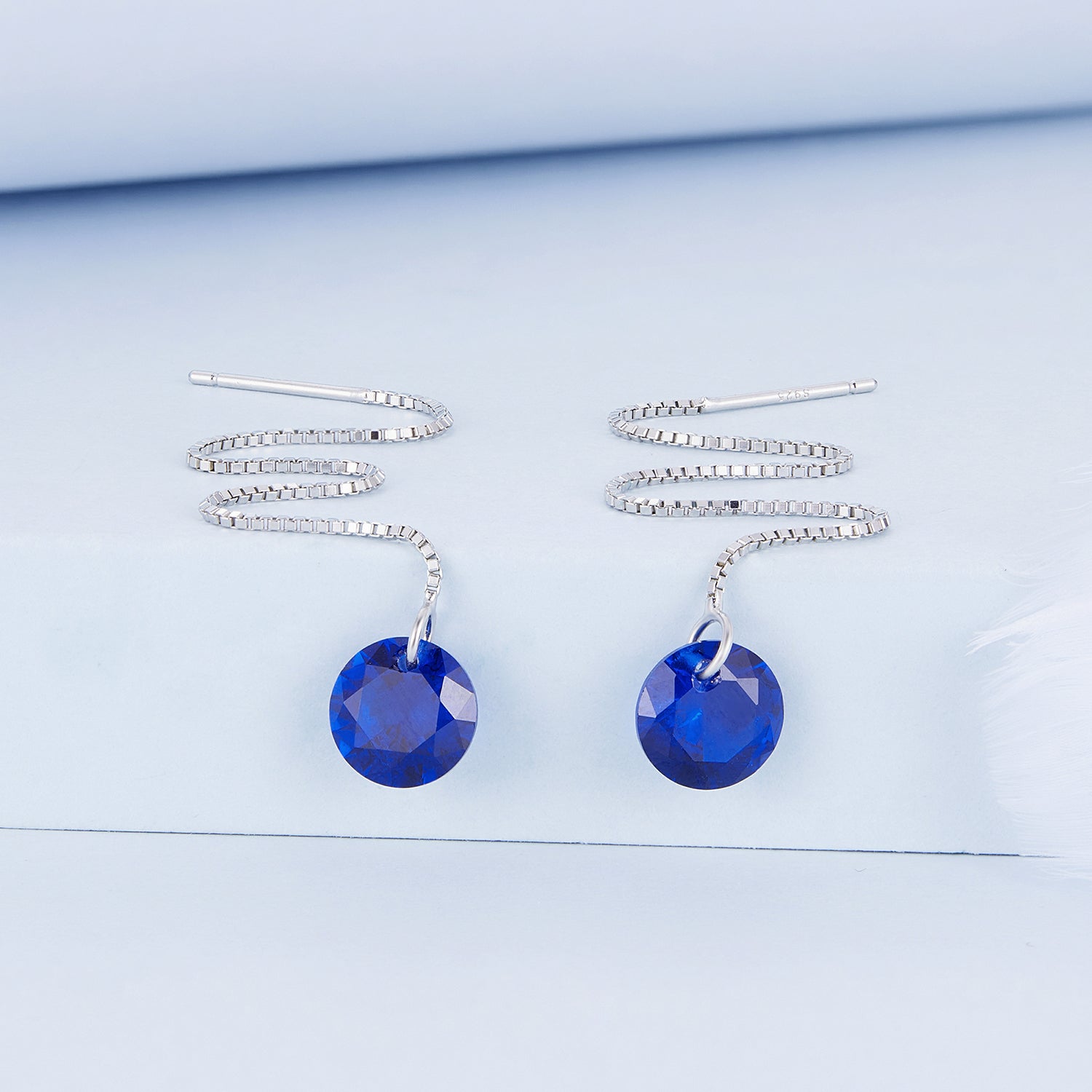 925 Sterling Silver Earrings with 0.8cm Main Stone and CZ for Women  DestGlow