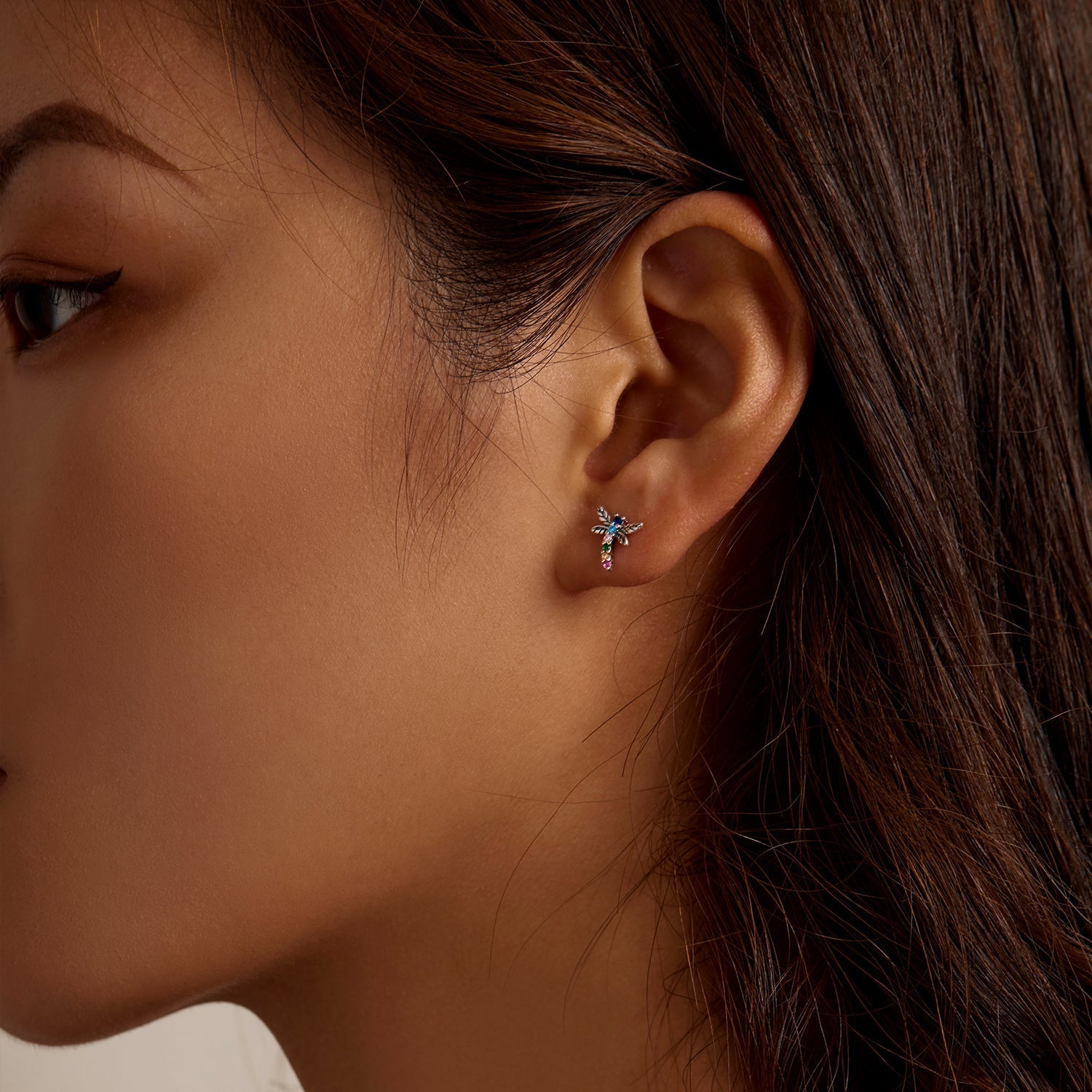 925 Sterling Silver Earrings with Pavé Setting CZ in Oxidized Silver  DestGlow