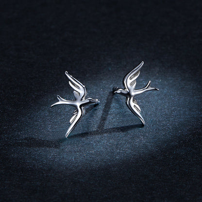 925 Sterling Silver Earrings 0.7*1.2cm for Women