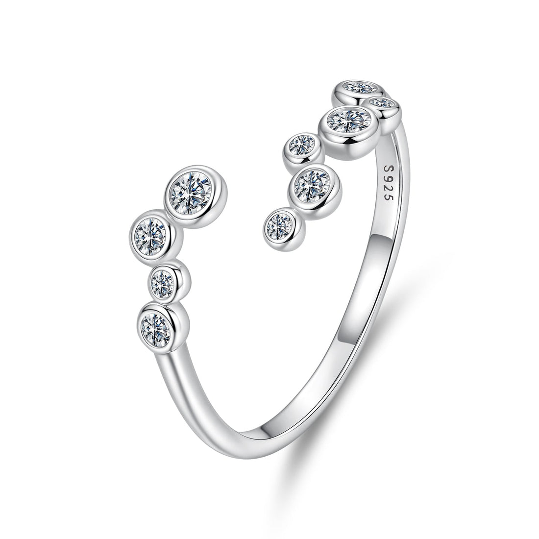 925 Sterling Silver Moissanite 0.06 Carat Ring for Women, Size E  DestGlow