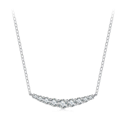 925 Sterling Silver 38+5cm White Gold Plated Moissanite Necklace for Women  DestGlow