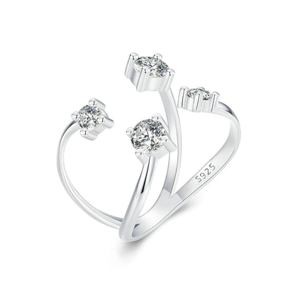 925 Sterling Silver White Gold Plated Pavé Set CZ Ring 2.5-13.5mm for Women  DestGlow