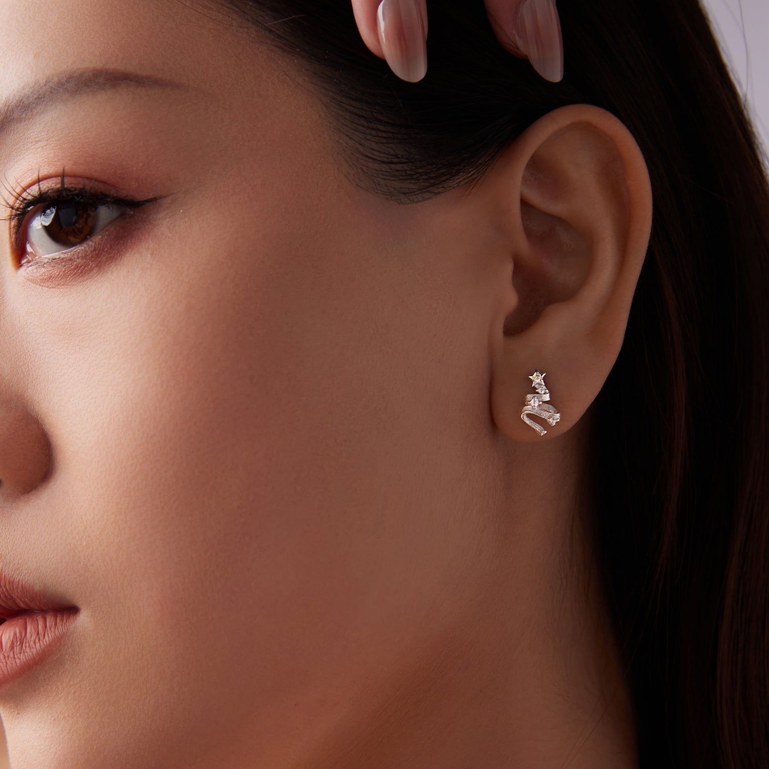 925 Sterling Silver Earrings with White Gold Plating and CZ  DestGlow
