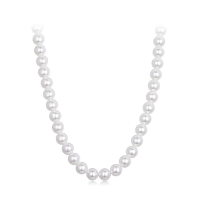 925 Sterling Silver White Gold Plated 39-45.5cm Quality Shell Pearl Necklace for Women  DestGlow