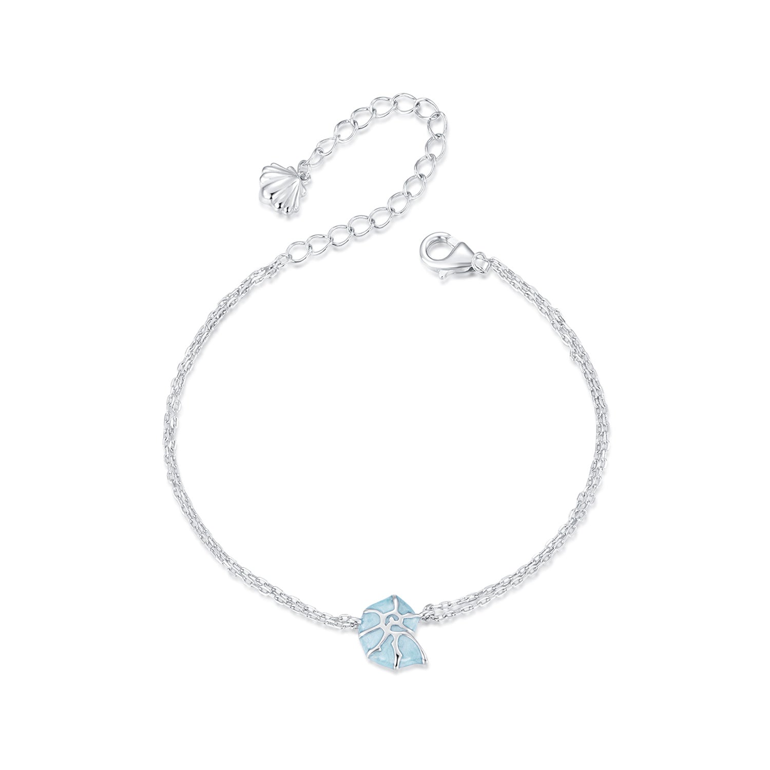 925 Sterling Silver White Gold Plated Bracelet with Enamel Process  DestGlow