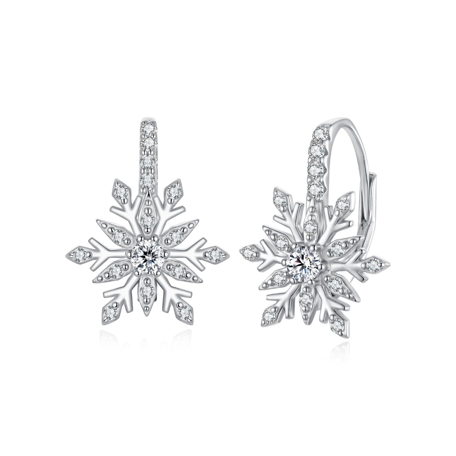 925 Sterling Silver Earrings with Pavé Setting CZ in White Gold for Women  DestGlow
