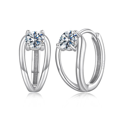 925 Sterling Silver 0.40 Carat Moissanite Earrings for Women  DestGlow