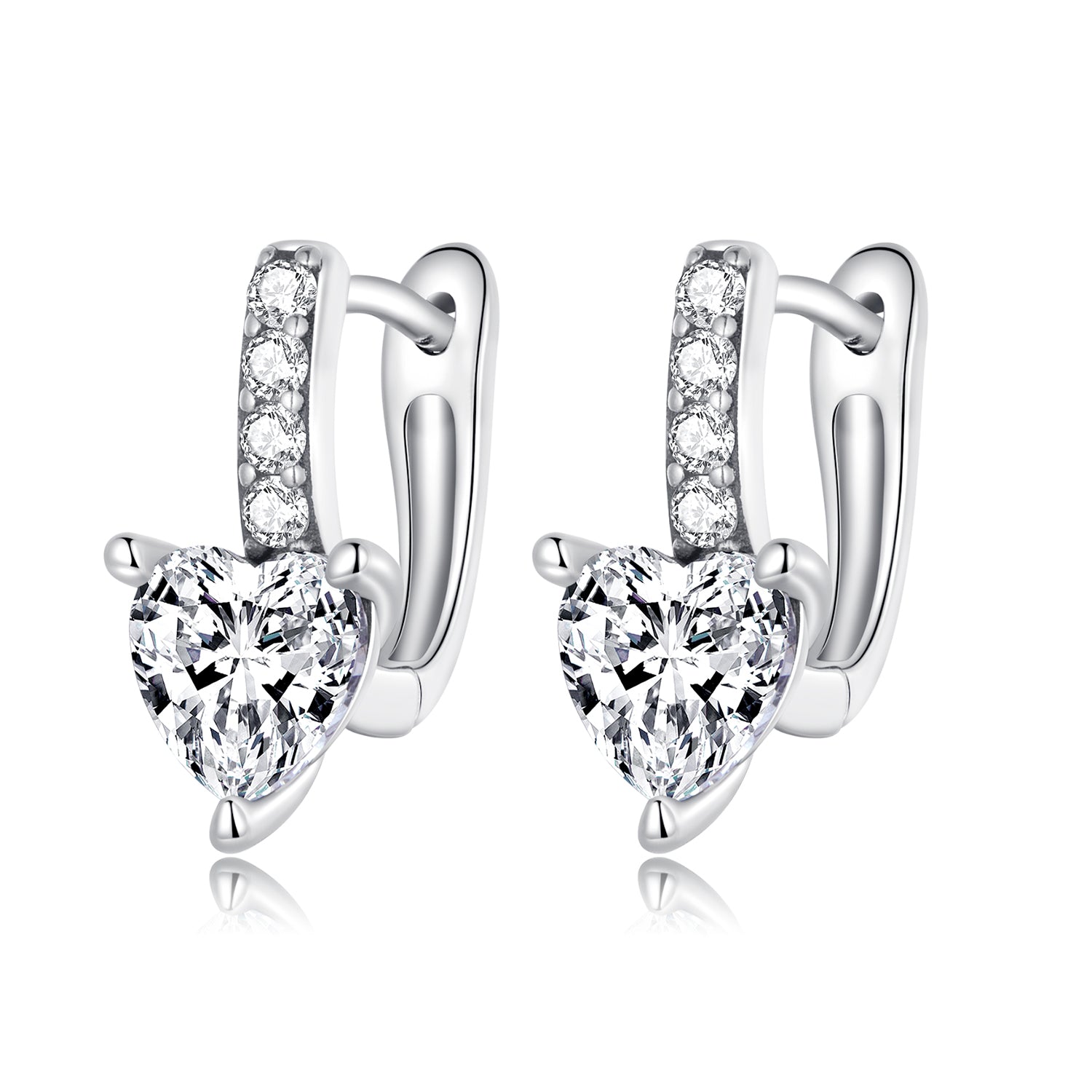 925 Sterling Silver Oxidized Earrings with CZ for Women - 1.7x0.7cm  DestGlow