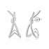 925 Sterling Silver Earrings for Women - Size 2.0*0.8 cm - Plated White Gold  DestGlow
