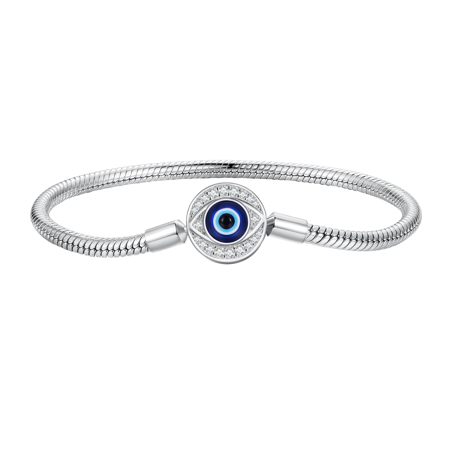 925 Sterling Silver Bracelet with CZ &amp; Resin, Size 17.0  DestGlow
