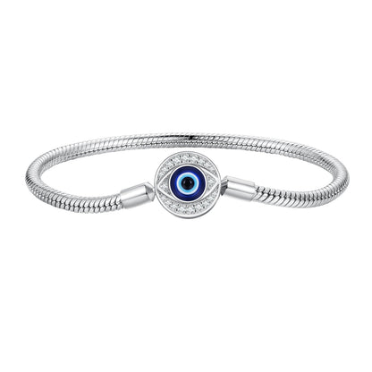 925 Sterling Silver Bracelet with CZ &amp; Resin, Size 17.0  DestGlow