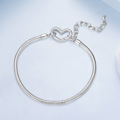 925 Sterling Silver Plated White Gold Bracelet - Adjustable 17+5cm  DestGlow