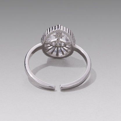 925 Sterling Silver Ring with Transparent Glass &amp; Nano Opal, Width 0.18cm, Style E, for Women  DestGlow